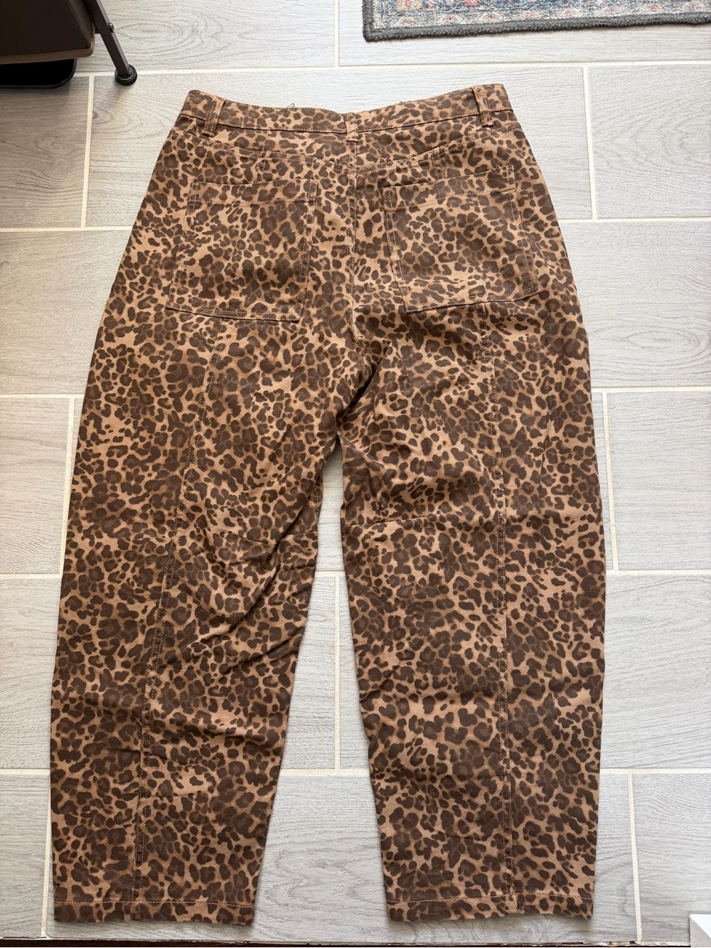 Leopard Print Ankle Pants - Brown Animal Print